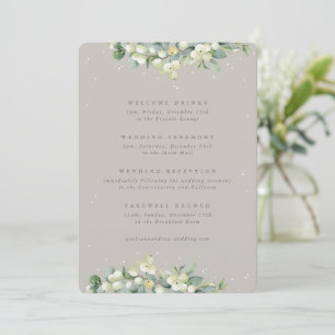 5x7 Programme de mariage Greige Snowberry+Eucalypt