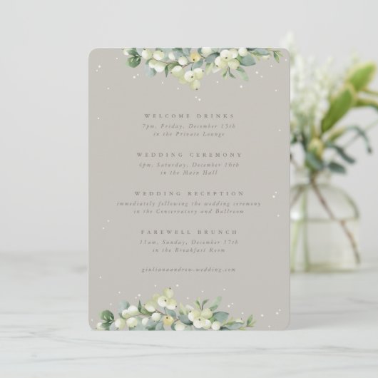 5x7 Programme de mariage Greige Snowberry+Eucalypt (Debout devant)