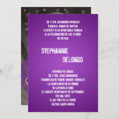 5x7 Purpl DJ Spin Platenspeler Quinceanera Uitnodi Kaart (Voorkant / Achterkant)