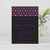 5x7 Purple Cheetah Imprimer 16e invitation anniver (Debout devant)