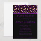 5x7 Purple Cheetah Imprimer 16e invitation anniver (Devant / Derrière)
