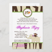 5x7 Purple Jacana Baby shower Invitation (Devant / Derrière)