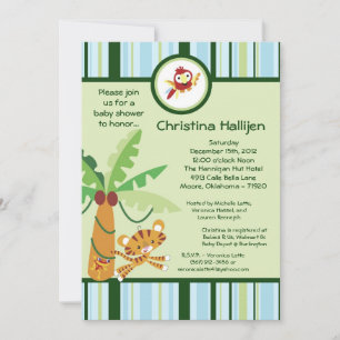 5x7 Rain-forest Oerwoud Baby shower Invitation Kaart
