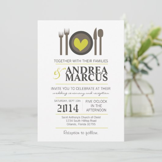 5x7 Réception Chine Plate Forte Faire-part de mari (Debout devant)