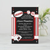5x7 Red & Black Las Vegas Bachelorette Invitation (Debout devant)