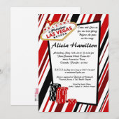 5x7 Red & Black Las Vegas Bachelorette Invitation (Devant / Derrière)