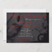 5x7 Red Black Masquerade Christmas XMAS Invitation (Devant)
