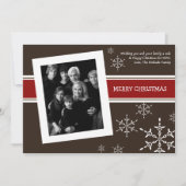 5x7 Red Brown Snowflakes Carte de Noël (Devant)