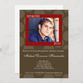 5x7 Red Circle Polk Foto Afstuderen Aankondiging (Voorkant / Achterkant)