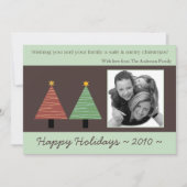 5x7 Red Green Christmas Tree photo carte de Noël (Devant)