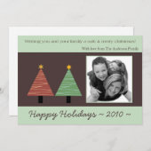 5x7 Red Green Christmas Tree photo carte de Noël (Devant / Derrière)