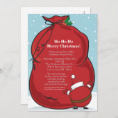 5x7 Red Père Noël Sac de Noël Invitation (Devant / Derrière)