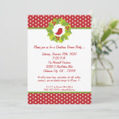 5x7 Red Robin Mistletoe Noël Invitation (Debout devant)