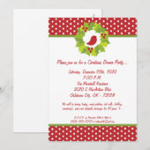 5x7 Red Robin Mistletoe Noël Invitation (Devant / Derrière)