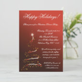 5x7 Red XMAS Tree Christmas Party Invitation (Debout devant)