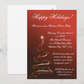 5x7 Red XMAS Tree Christmas Party Invitation (Devant / Derrière)