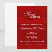 5x7 Red Zebra Imprimer Invitation de fête d'annive (Devant / Derrière)