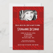 5x7 Red Zebra PHOTO Sweet 16 Birthday Invitation Kaart (Voorkant)