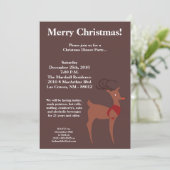 5x7 Reindeer Noisé Rouge Fête de Noël Invitation (Debout devant)