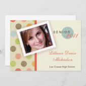 5x7 Retro Polka Dot Photo Faire-part principal (Devant / Derrière)