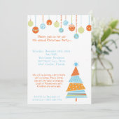 5x7 Retro XMAS Arbre Noël Invitation (Debout devant)