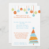 5x7 Retro XMAS Arbre Noël Invitation (Devant / Derrière)