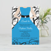 5x7 Robe Bleue Douce 16 Anniversaire Invitation (Debout devant)