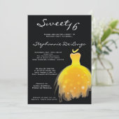 5x7 Robe Jaune Douce 16 Anniversaire Invitation (Debout devant)