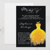 5x7 Robe Jaune Quinceanera Invitation Anniversaire (Devant / Derrière)