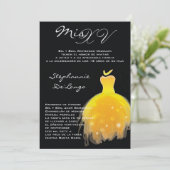 5x7 Robe Jaune Quinceanera Invitation Anniversaire (Debout devant)
