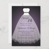 5x7 Robe violette Douce 16 Anniversaire Invitation (Devant)
