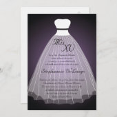 5x7 Robe violette Quinceanera Invitation Anniversa (Devant / Derrière)