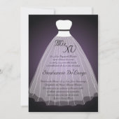 5x7 Robe violette Quinceanera Invitation Anniversa (Devant)