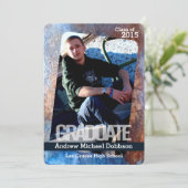 5x7 Roest Metalen Grunge Senior Aankondiging (Staand voorkant)