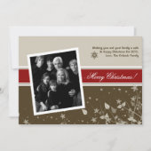 5x7 Rood Bruin Bloem Bloem FOTO Kerst Kaart (Voorkant)