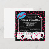 5x7 rose et bleu Las Vegas Bachelorette Invitation (Devant / Derrière)