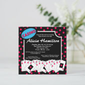 5x7 rose et bleu Las Vegas Bachelorette Invitation (Debout devant)