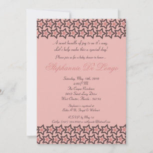 5x7 rose et Brown Rock Star Baby shower Invitation