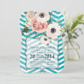 5x7 Rose géométrique Chevron Faire-part de mariage (Debout devant)