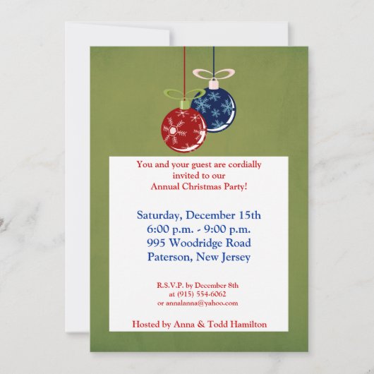 5x7 Rouge/Bleu pendants Invitation (Devant)