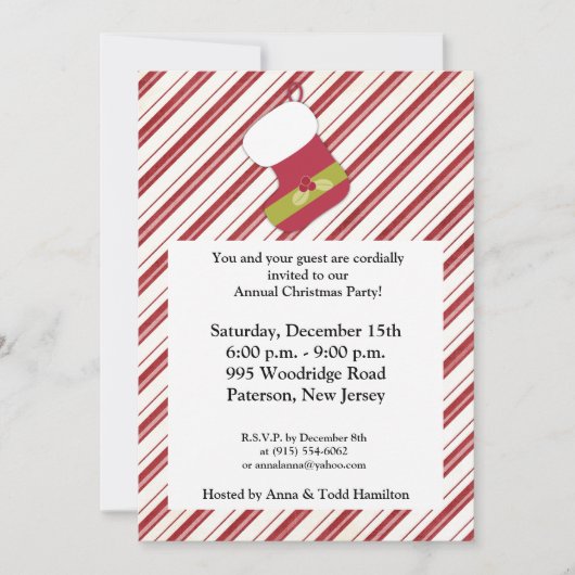 5x7 Rouge / Vert Noël Invitation de réserve (Devant)