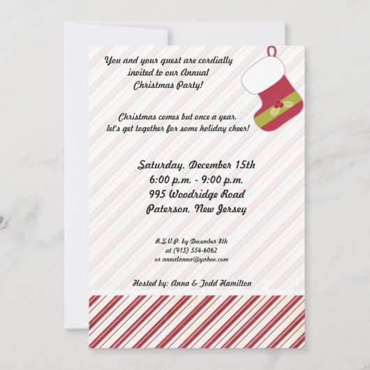 5x7 Rouge / Vert Noël Invitation de réserve (Devant)