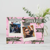 5x7 Roze Hunters Camo Camoufla Hogere Aankondiging (Staand voorkant)