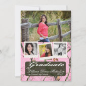 5x7 Roze Hunters Camo Camouflage Senior Aankondigi Aankondiging (Voorkant)