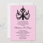 5x7 Roze Luchters Quinceanera Party Invitation Kaart (Voorkant)