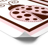 5x7 Roze Mod Lady Bug Insecte Baby Bedding Wall Ar Poster (Hoek)