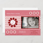 5x7 Roze Polka Dot Foto Verjaardag Uitnodiging (Voorkant / Achterkant)