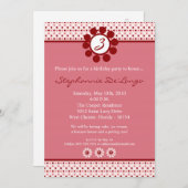 5x7 Roze Sweetheat PolkaDot Verjaardag Uitnodiging (Voorkant / Achterkant)