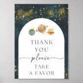 5x7 ruimte dank u teken | Space Favor Sign Poster (Voorkant)