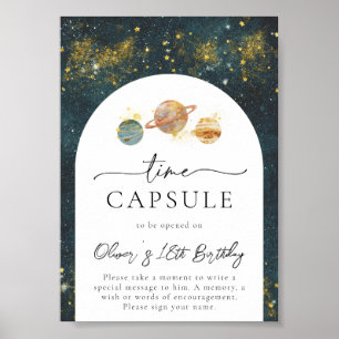 5x7 Ruimtetijd Capsule Bord Ruimteteverjaardag Poster
